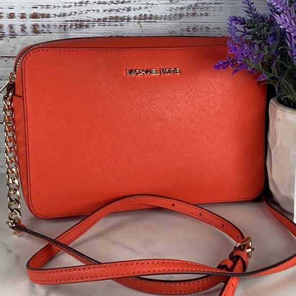 Michael‎ Kors crossbody bag red orange summer small purse GUC - Picture 3 of 11